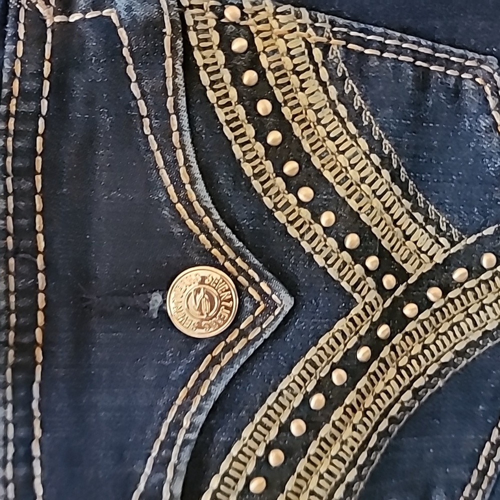 Seven7 Slim Bootcut Jeans in Dark Blue - Picture 3 of 8